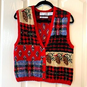 Robert Scott Ltd woman’s Winter Vest size M Multicolored Knitted by Hand